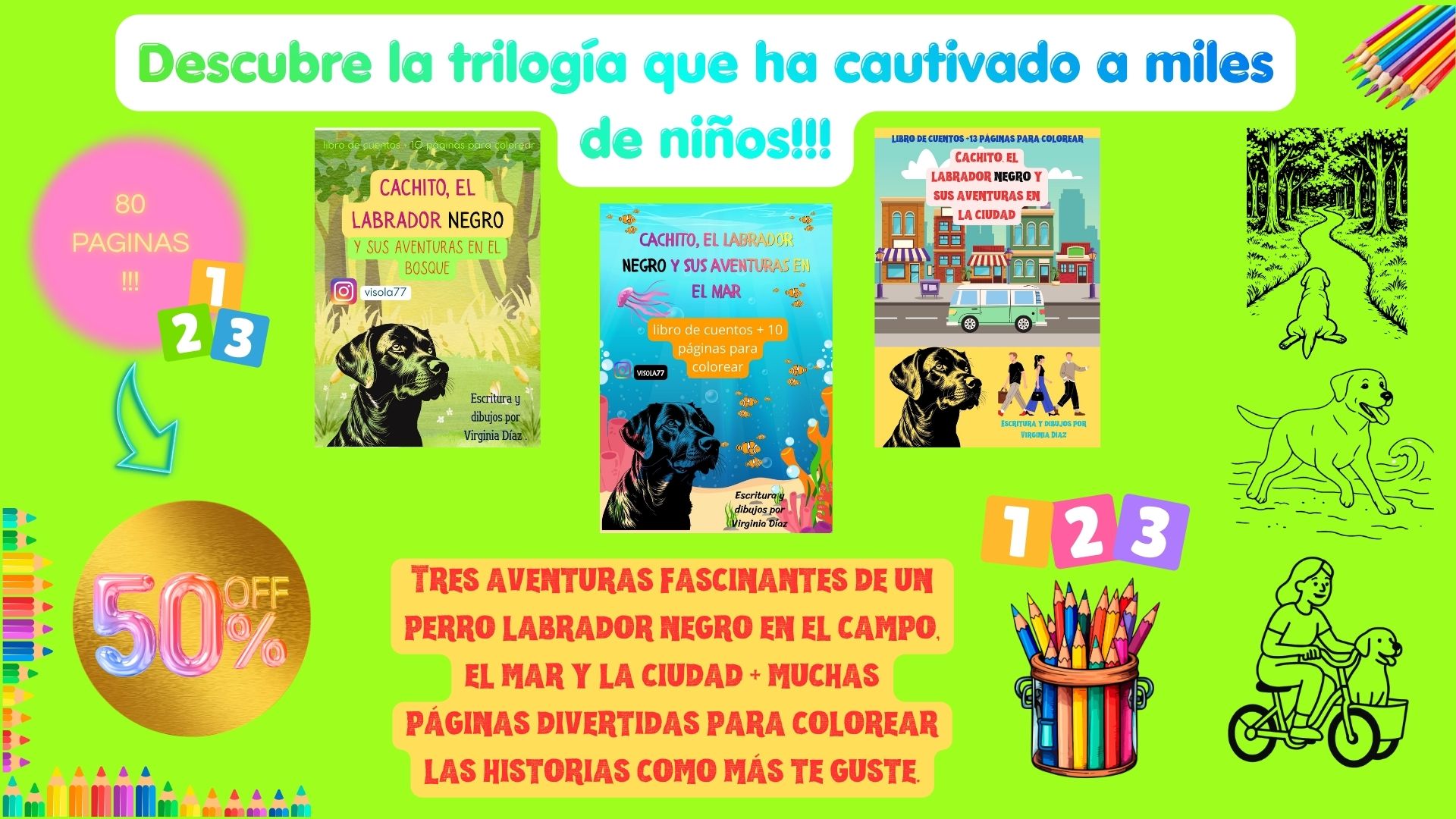 trilogía de cuentos para colorear